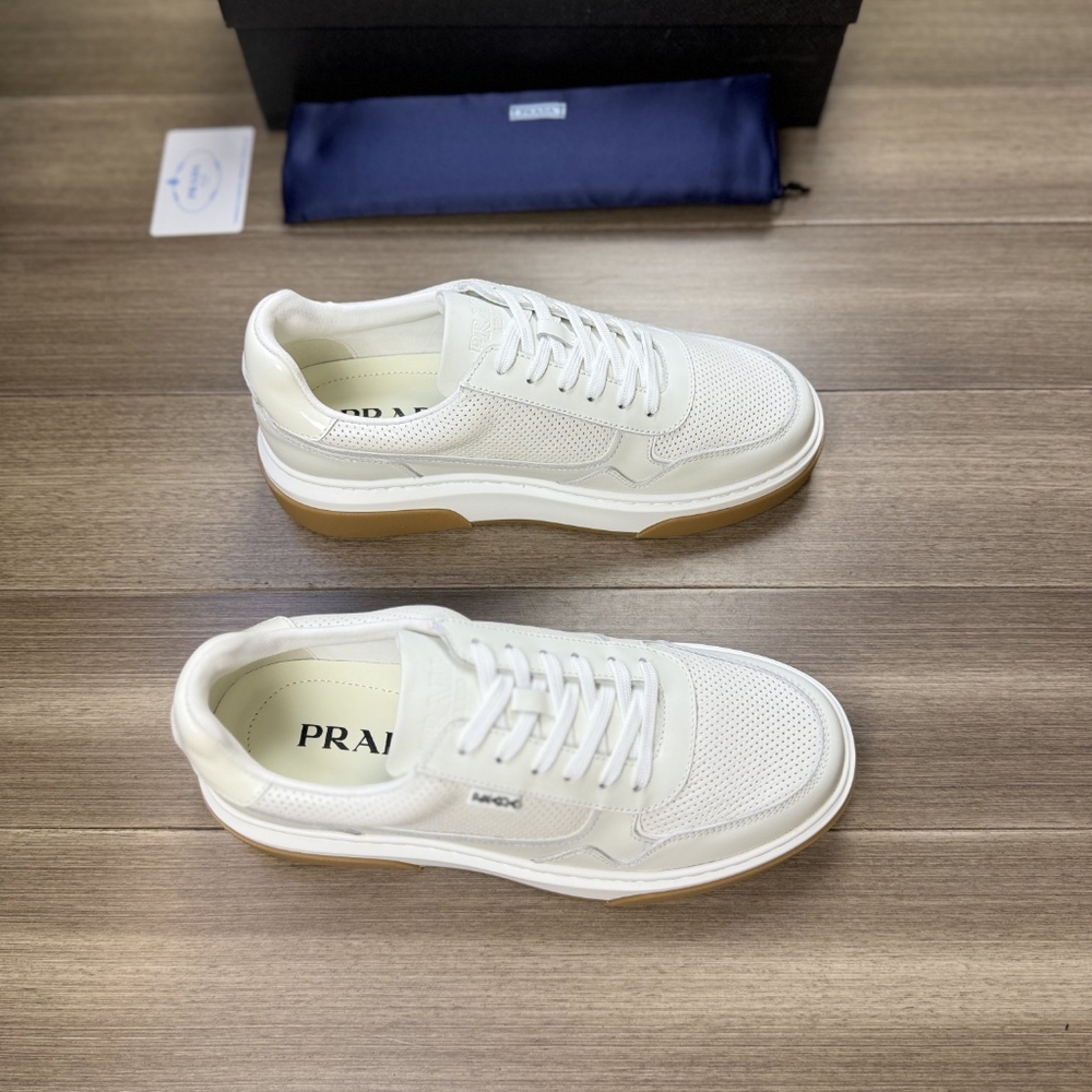 Prada men's white sneakers